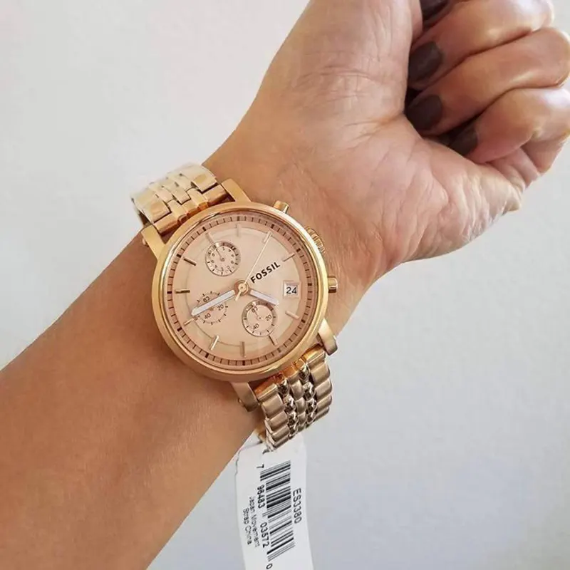 Fossil Boyfriend Chronograph Rose tone Ladies Watch- ES3380